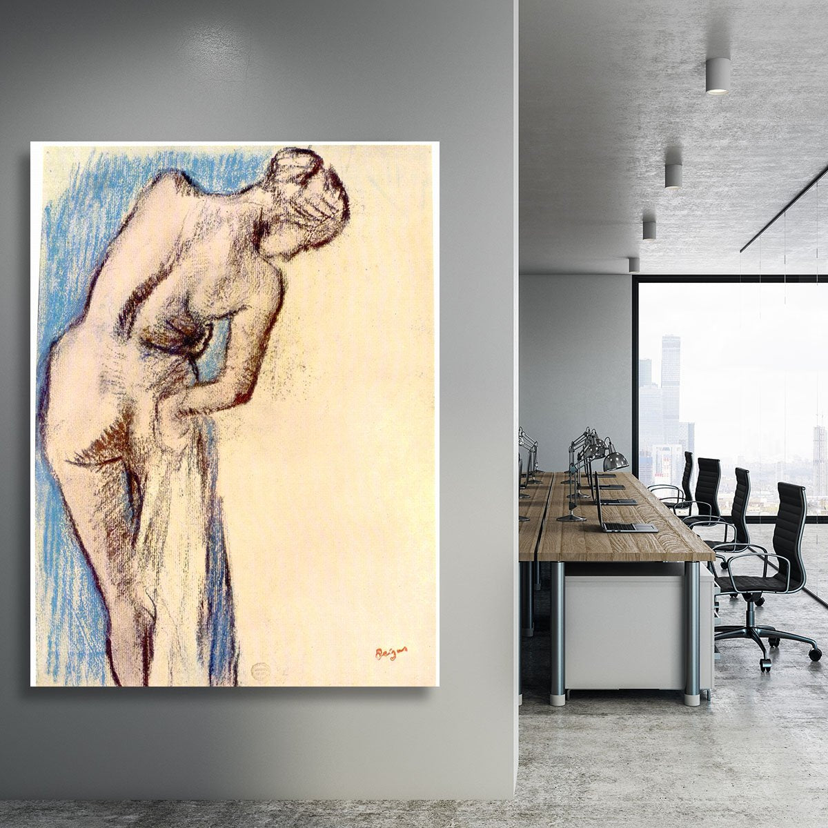 Female after the bath by Degas Canvas Print or Poster