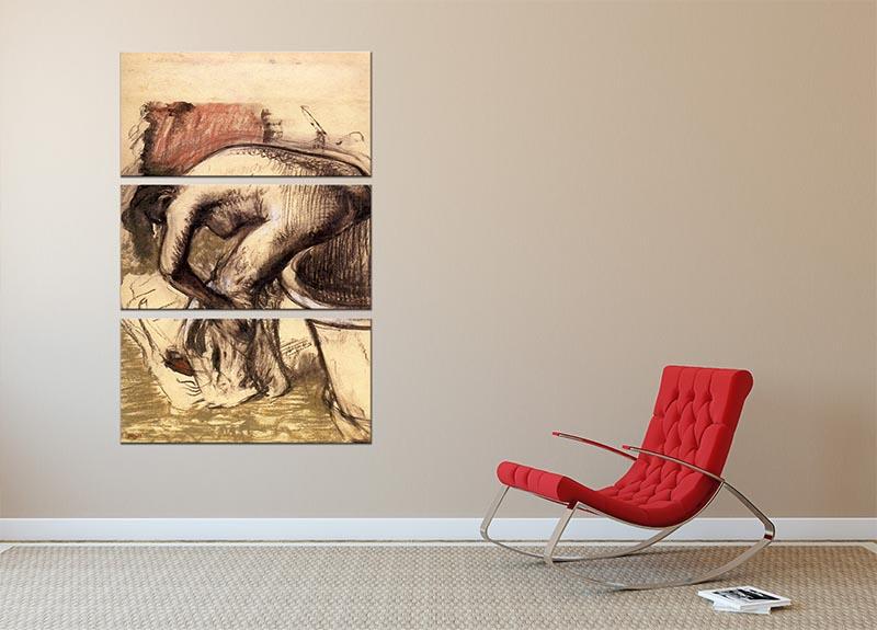 Female on the tub edge her legs drying 1 by Degas 3 Split Panel Canvas Print - Canvas Art Rocks - 2