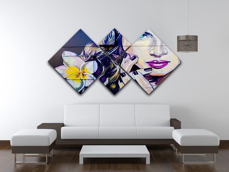 Femme Fatale Graffiti 4 Square Multi Panel Canvas - Canvas Art Rocks - 3