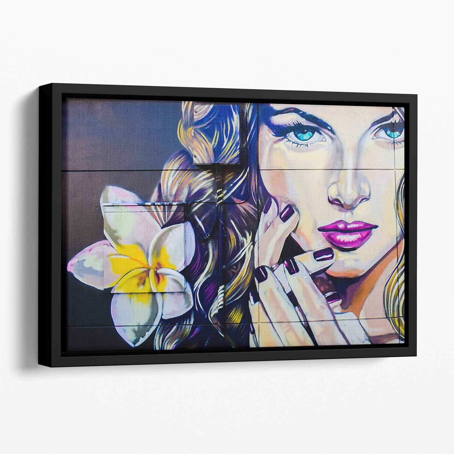 Femme Fatale Graffiti Floating Framed Canvas