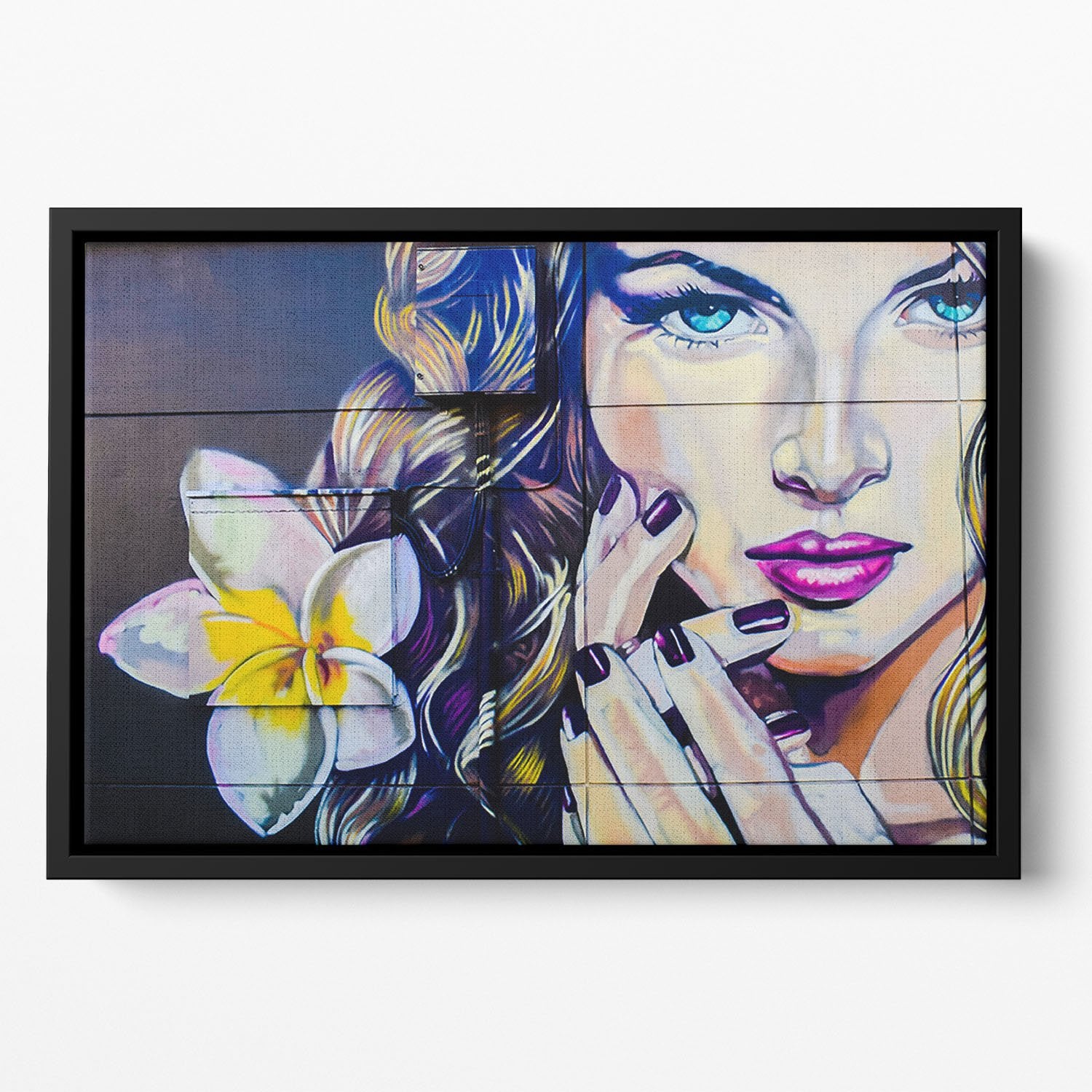 Femme Fatale Graffiti Floating Framed Canvas