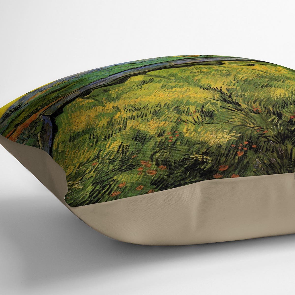 Field of Spring Wheat at Sunrise by Van Gogh Throw Pillow