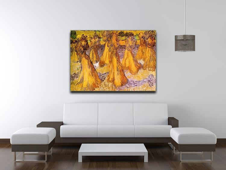 Field with Stacks of Wheat by Van Gogh Canvas Print & Poster - Canvas Art Rocks - 4