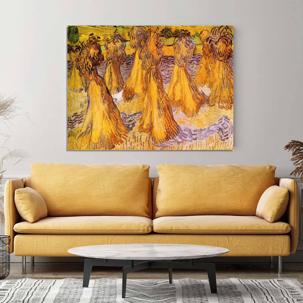 Field with Stacks of Wheat by Van Gogh Canvas Print or Poster