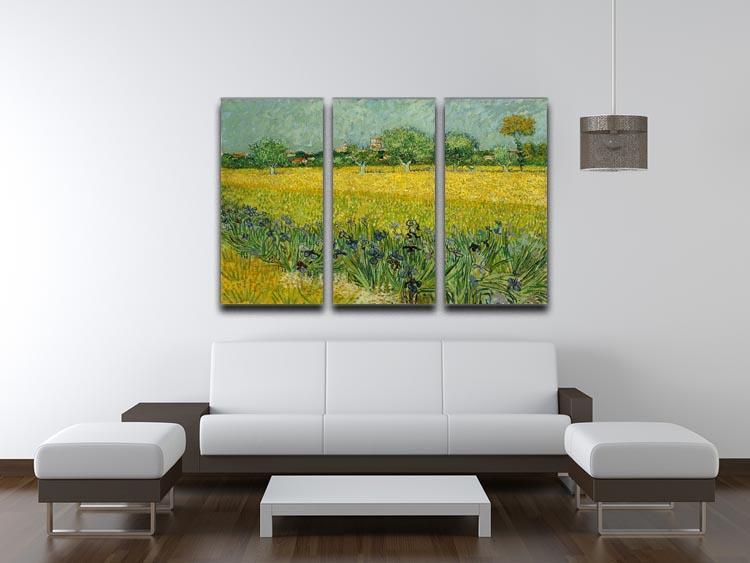 Field with flowers near Arles 3 Split Panel Canvas Print - Canvas Art Rocks - 4
