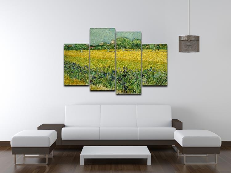 Field with flowers near Arles 4 Split Panel Canvas - Canvas Art Rocks - 3