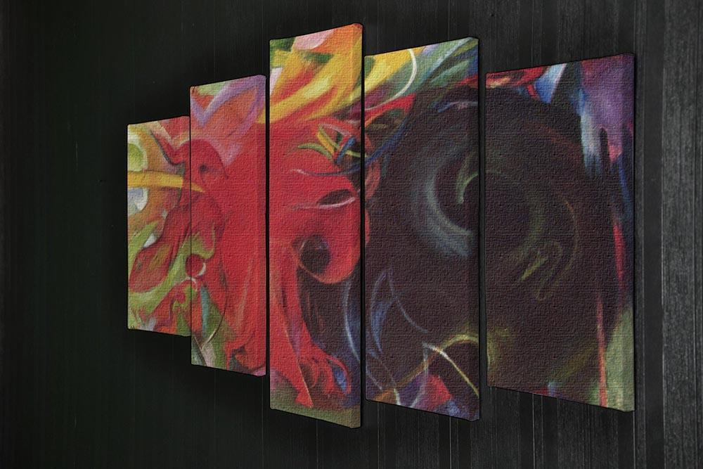 Fighting forms by Franz Marc 5 Split Panel Canvas - Canvas Art Rocks - 2