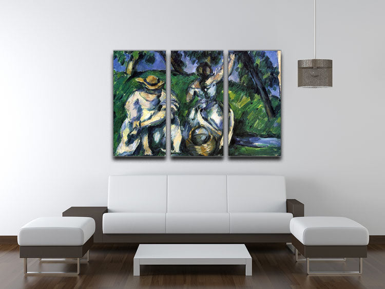 Figures by Cezanne 3 Split Panel Canvas Print - Canvas Art Rocks - 3