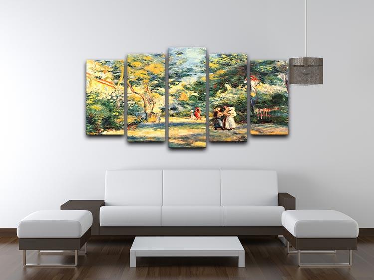 Figures in the garden by Renoir 5 Split Panel Canvas - Canvas Art Rocks - 3