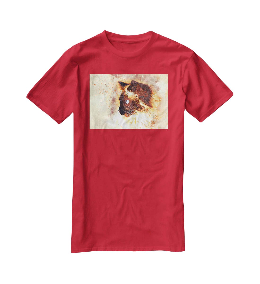 Fire Cat Painting T-Shirt - Canvas Art Rocks - 4