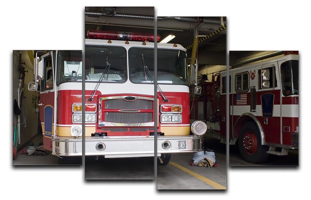Fire Truck 4 Split Panel Canvas  - Canvas Art Rocks - 1