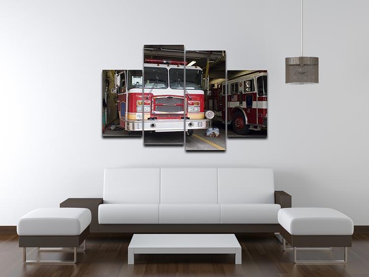 Fire Truck 4 Split Panel Canvas  - Canvas Art Rocks - 3
