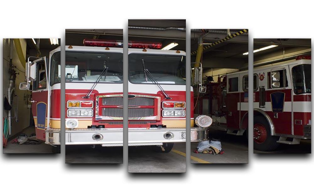 Fire Truck 5 Split Panel Canvas  - Canvas Art Rocks - 1