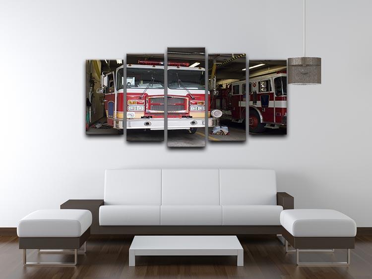 Fire Truck 5 Split Panel Canvas  - Canvas Art Rocks - 3