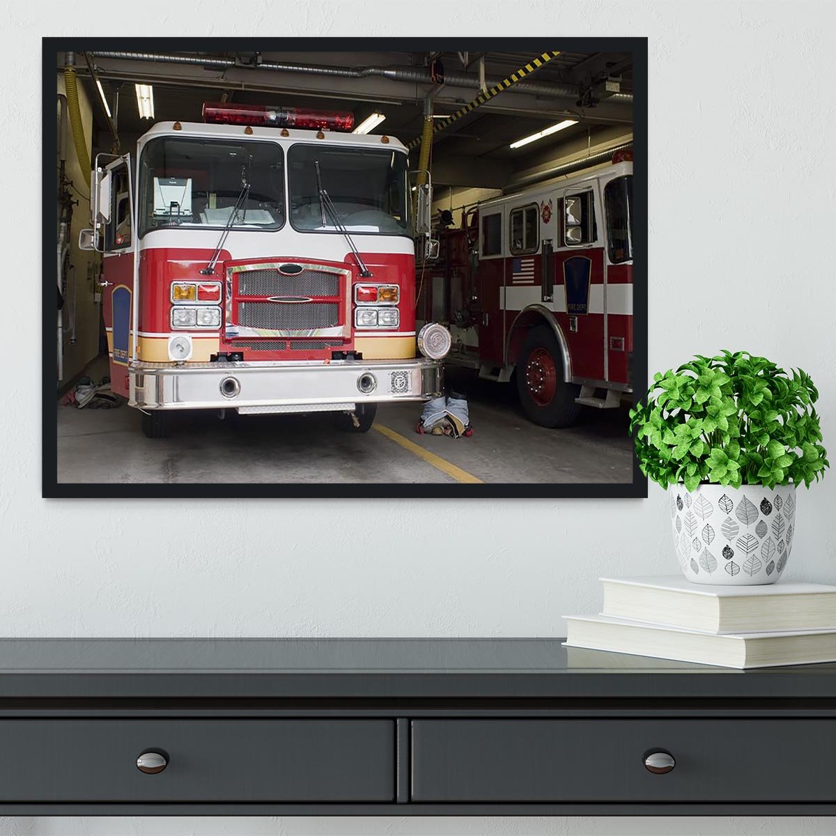 Fire Truck Framed Print - Canvas Art Rocks - 2