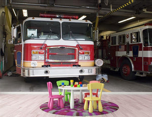 Fire Truck Wall Mural Wallpaper - Canvas Art Rocks - 3