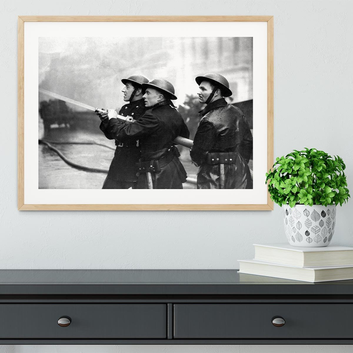 Firefighters morning after air raids London Framed Print - Canvas Art Rocks - 3