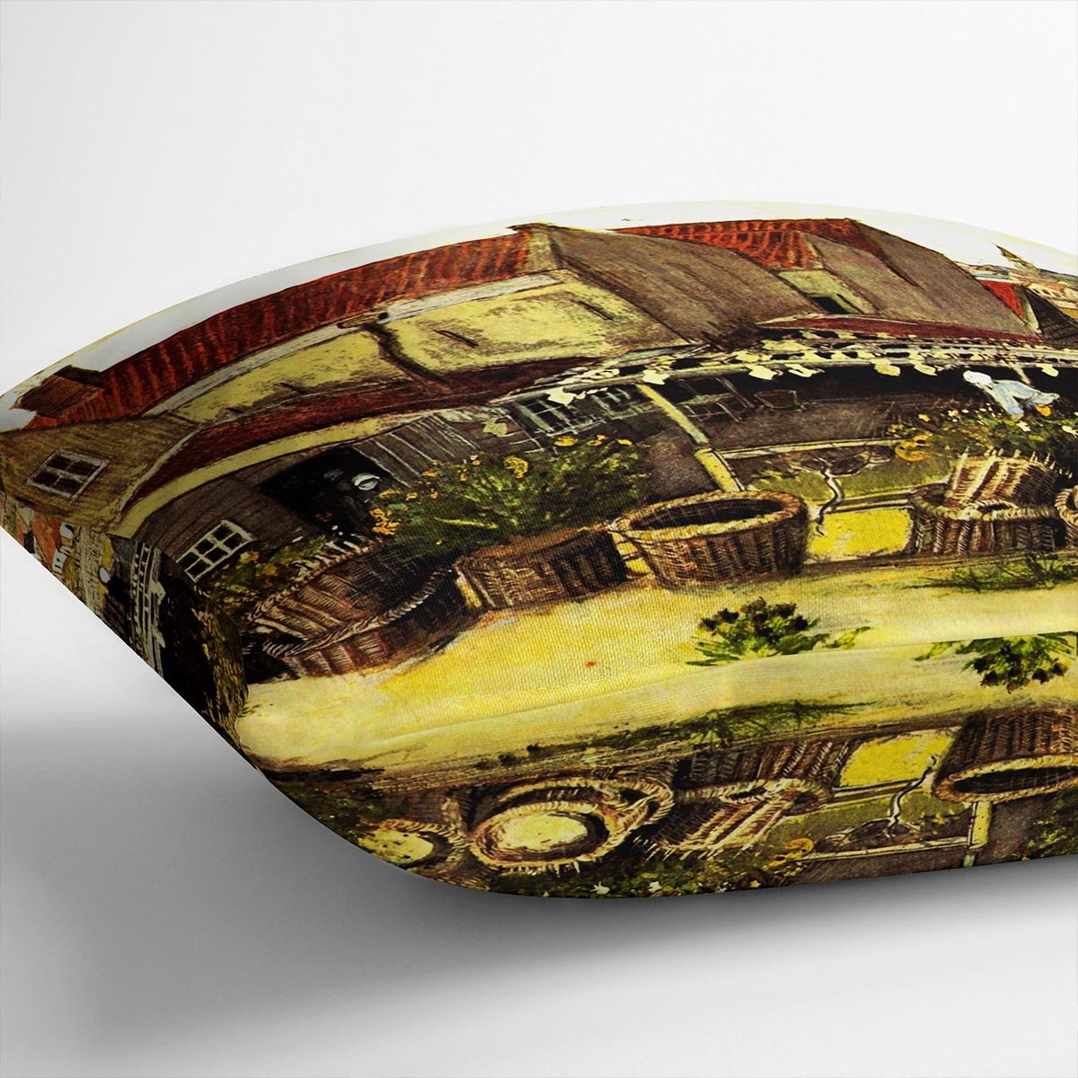 Fish-Drying Barn by Van Gogh Throw Pillow