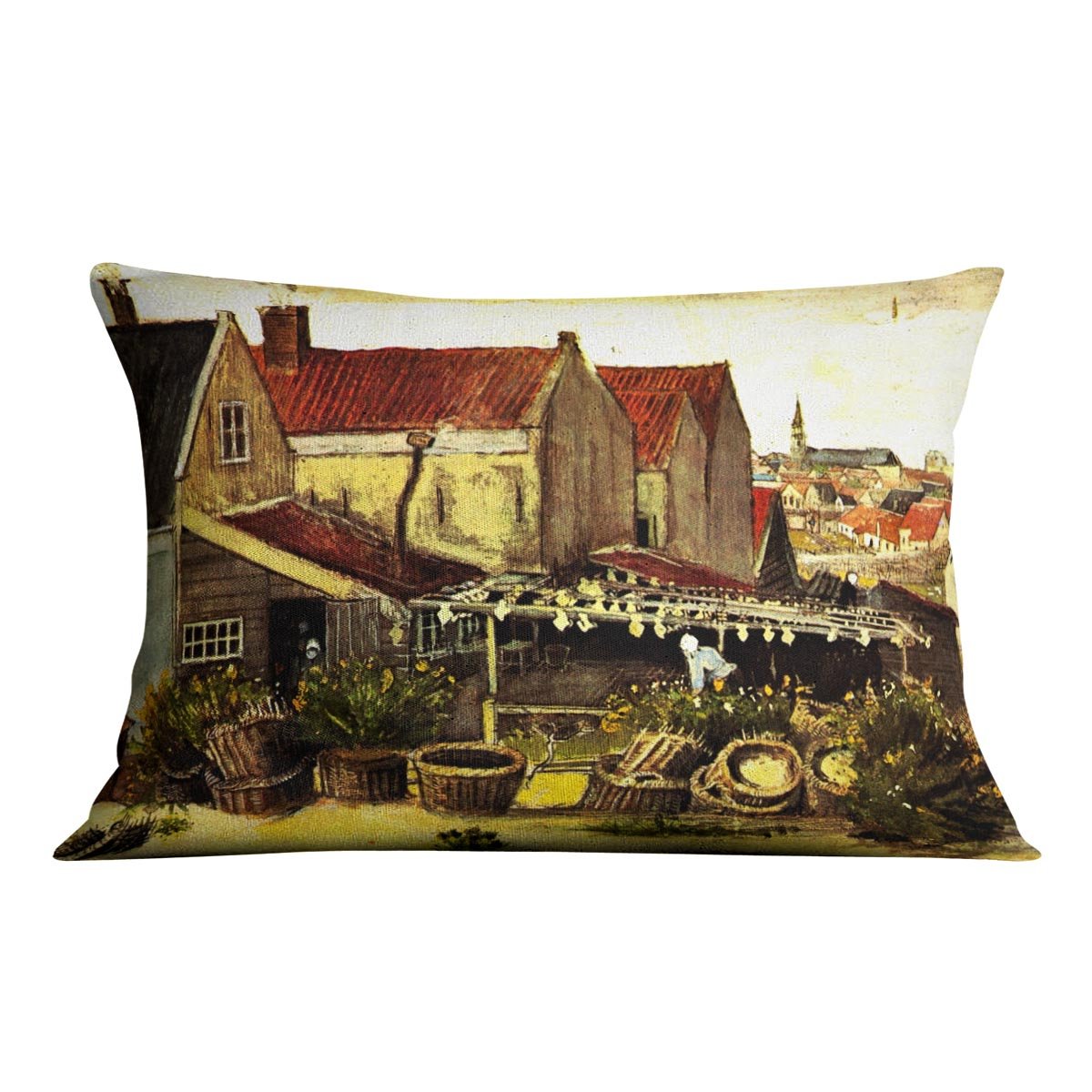 Fish-Drying Barn by Van Gogh Throw Pillow