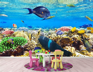 Fish in the Red Sea Wall Mural Wallpaper - Canvas Art Rocks - 2