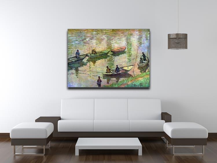 Fishermen on the Seine at Poissy by Monet Canvas Print & Poster - Canvas Art Rocks - 4