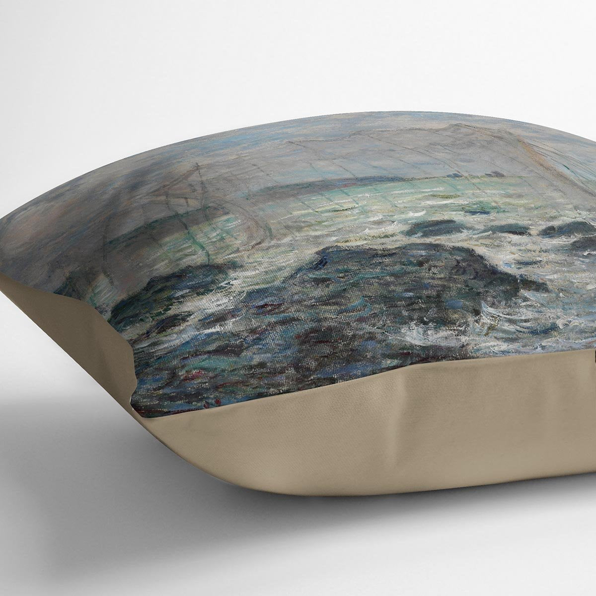 Fishing nets at Pourville by Monet Throw Pillow