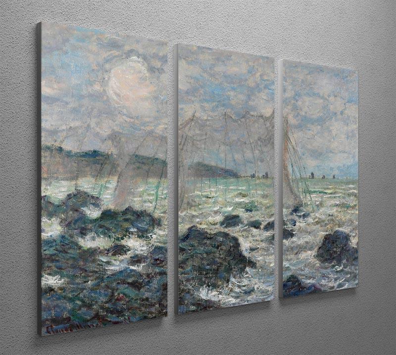 Fishing nets at Pourville by Monet Split Panel Canvas Print - Canvas Art Rocks - 4