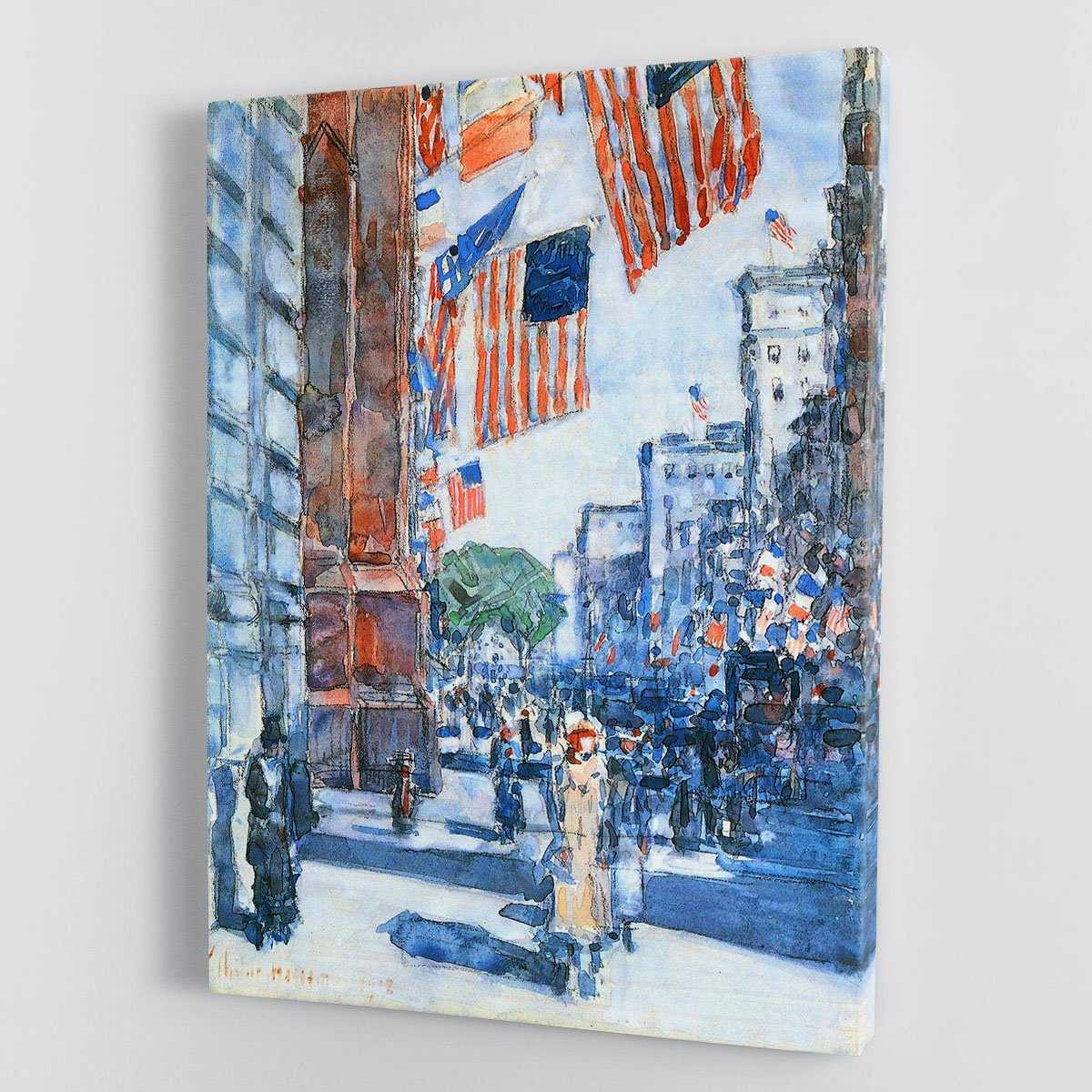 Flags Fifth Avenue by Hassam Canvas Print or Poster