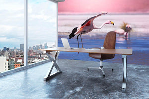 Flamingo in Bolivia Wall Mural Wallpaper - Canvas Art Rocks - 3