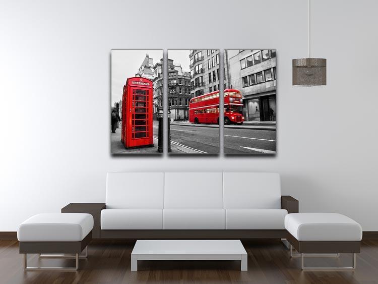 Fleet street London 3 Split Panel Canvas Print - Canvas Art Rocks - 3