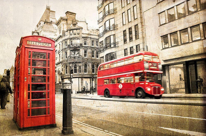 Fleet street vintage sepia Wall Mural Wallpaper