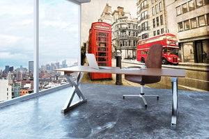 Fleet street vintage sepia Wall Mural Wallpaper - Canvas Art Rocks - 3
