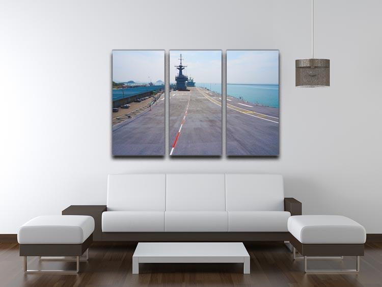 Flight deck of an aircraft carrier 3 Split Panel Canvas Print - Canvas Art Rocks - 3