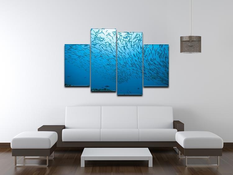 Flock of fish flowing 4 Split Panel Canvas  - Canvas Art Rocks - 3