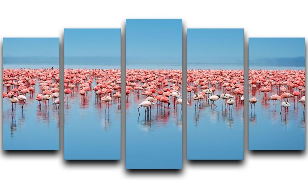 Flocks of flamingo 5 Split Panel Canvas - Canvas Art Rocks - 1