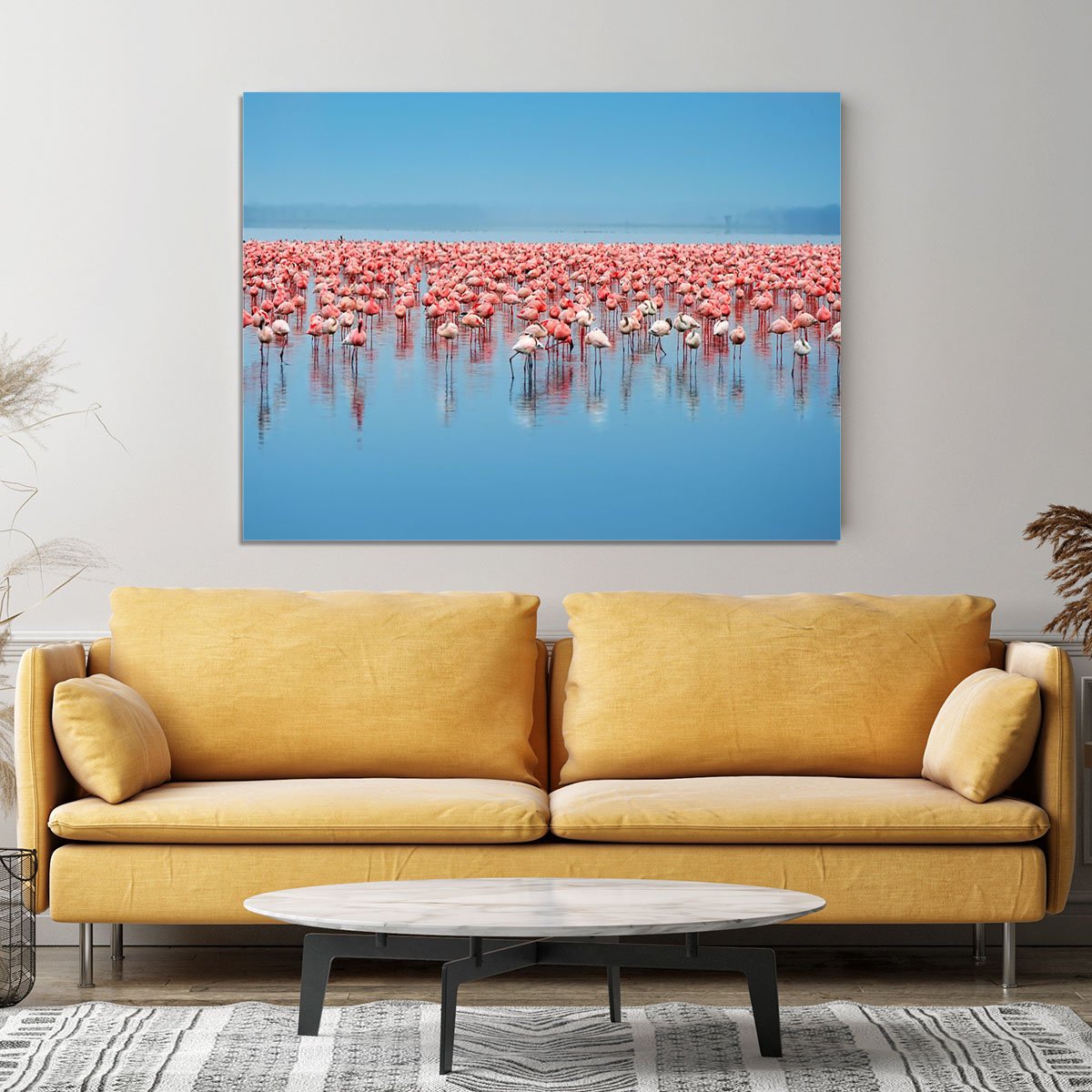 Flocks of flamingo Canvas Print or Poster