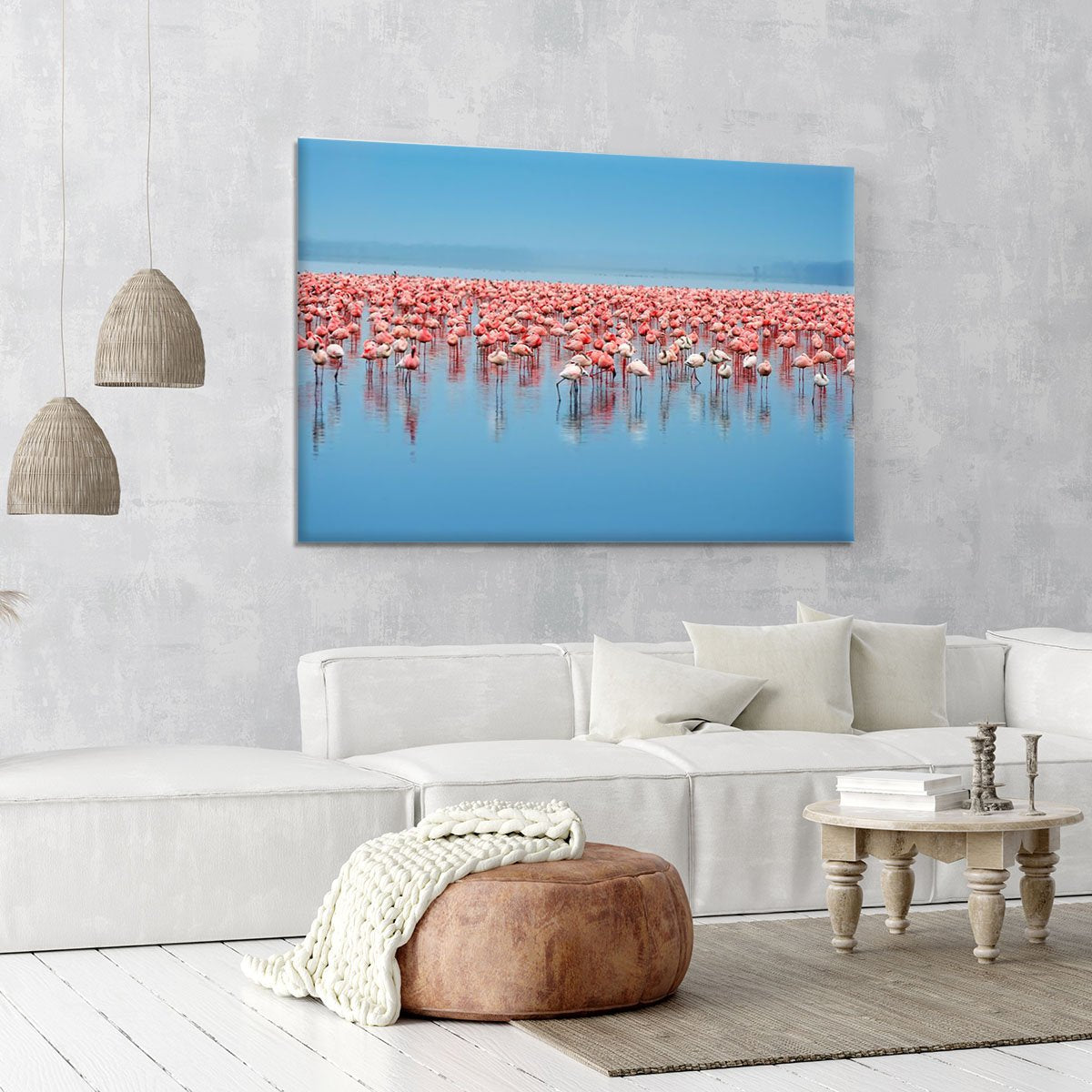 Flocks of flamingo Canvas Print or Poster