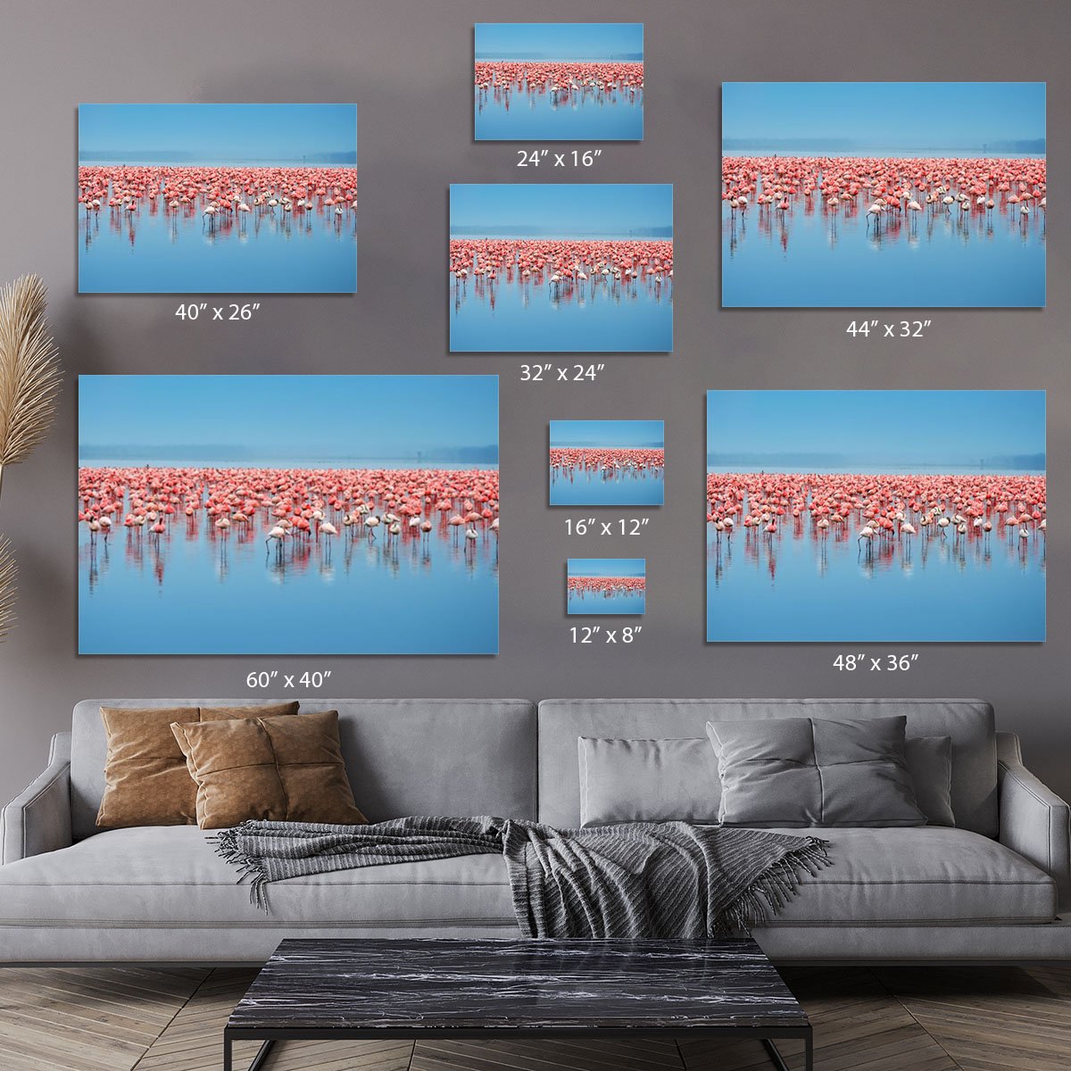 Flocks of flamingo Canvas Print or Poster