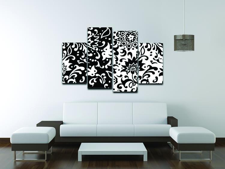 Floral Chic 4 Split Panel Canvas - Canvas Art Rocks - 3