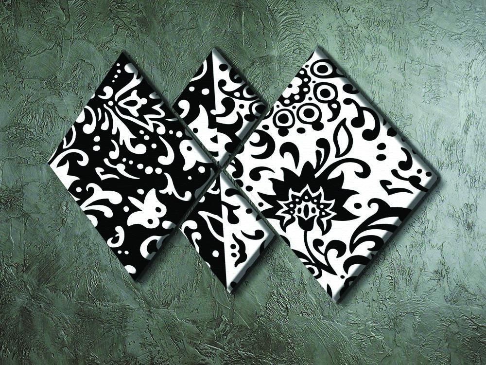 Floral Chic 4 Square Multi Panel Canvas - Canvas Art Rocks - 2