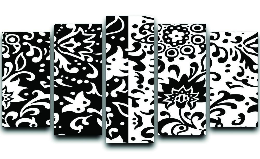 Floral Chic 5 Split Panel Canvas  - Canvas Art Rocks - 1