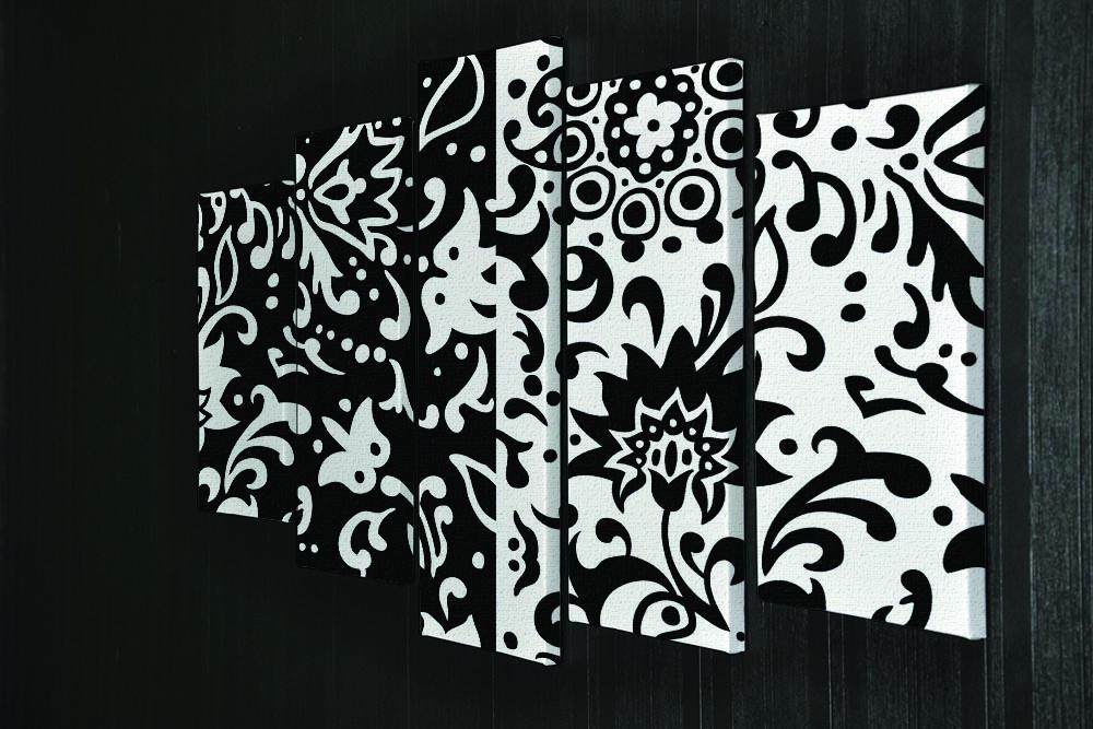 Floral Chic 5 Split Panel Canvas - Canvas Art Rocks - 2