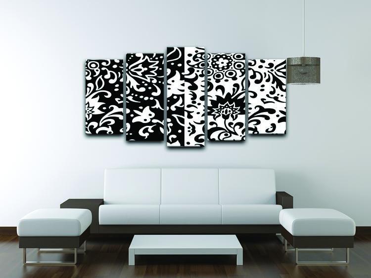 Floral Chic 5 Split Panel Canvas - Canvas Art Rocks - 3