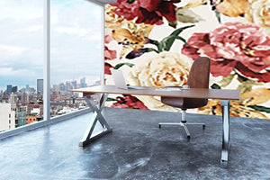 Floral pattern with roses Wall Mural Wallpaper - Canvas Art Rocks - 3