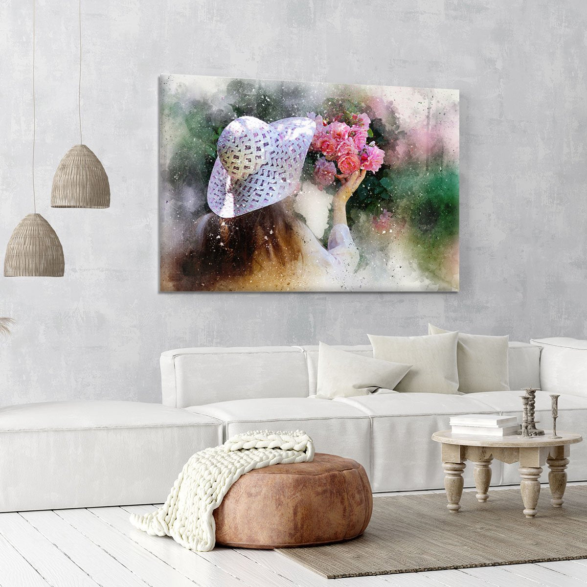 Flower Girl Painting Canvas Print or Poster