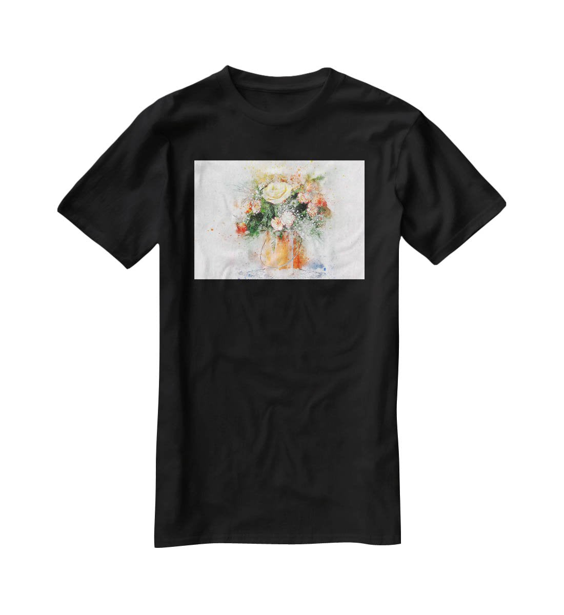 Flower Painting T-Shirt - Canvas Art Rocks - 1