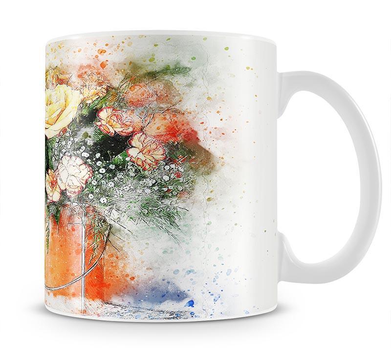 Flower Painting Mug - Canvas Art Rocks - 1