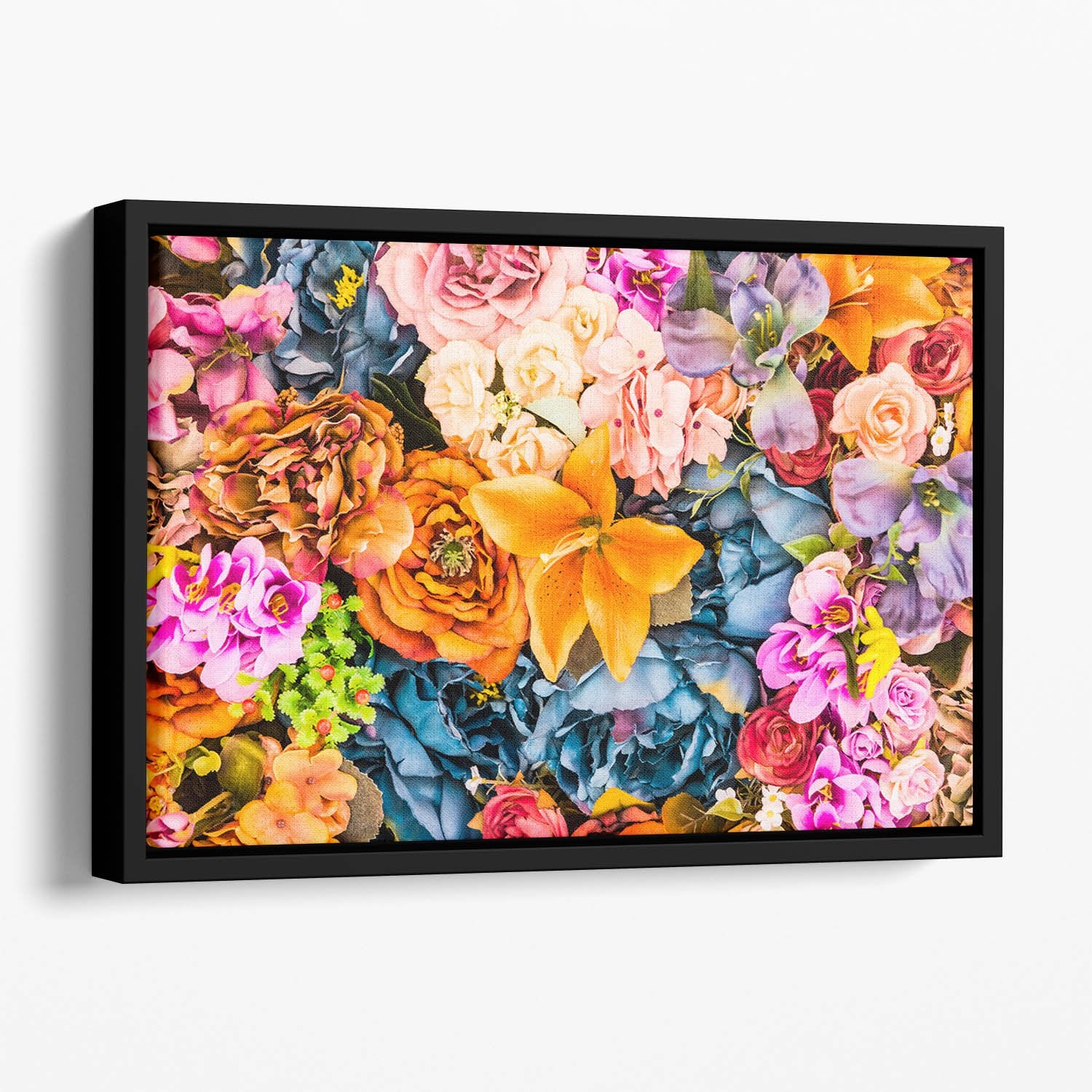 Flower background Floating Framed Canvas