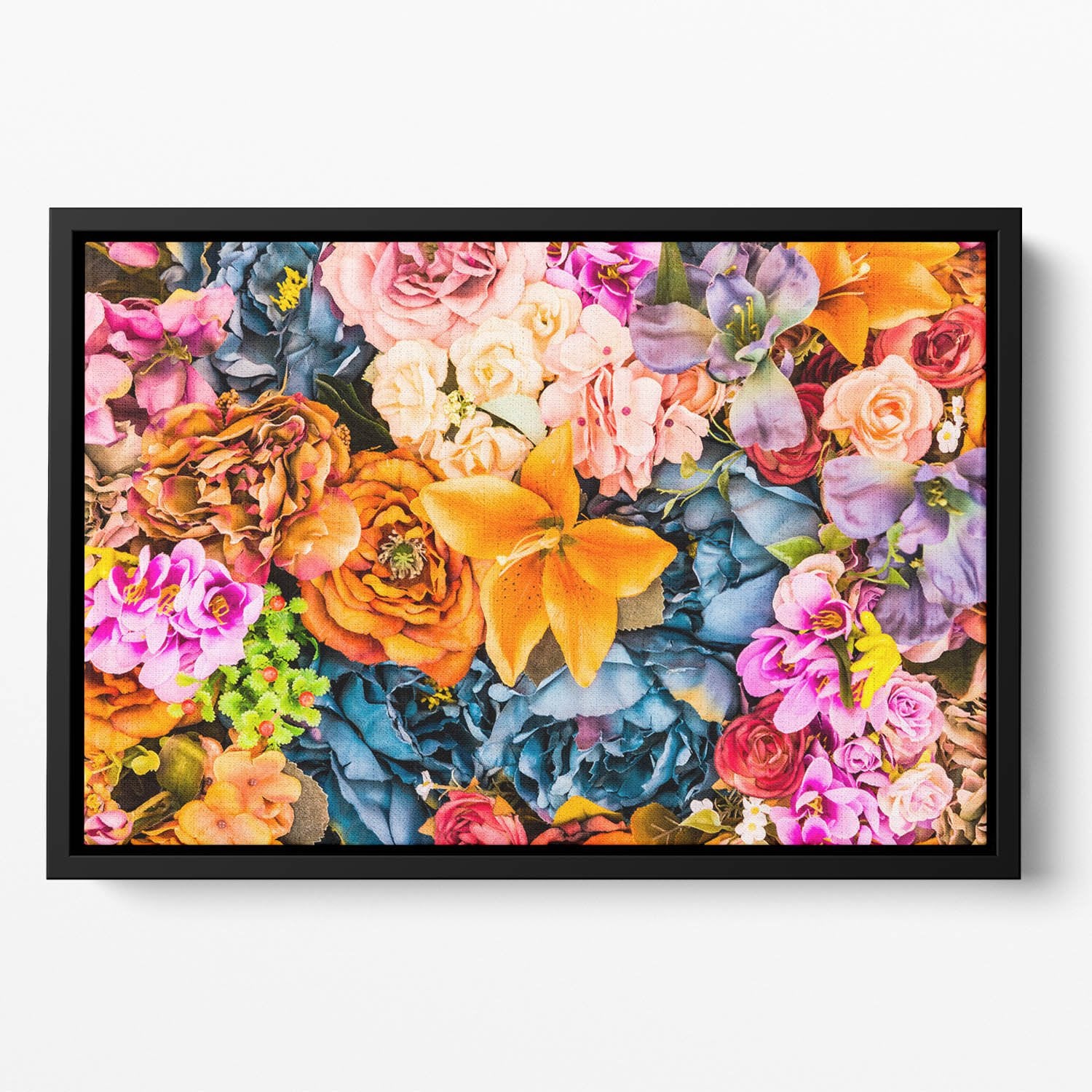 Flower background Floating Framed Canvas