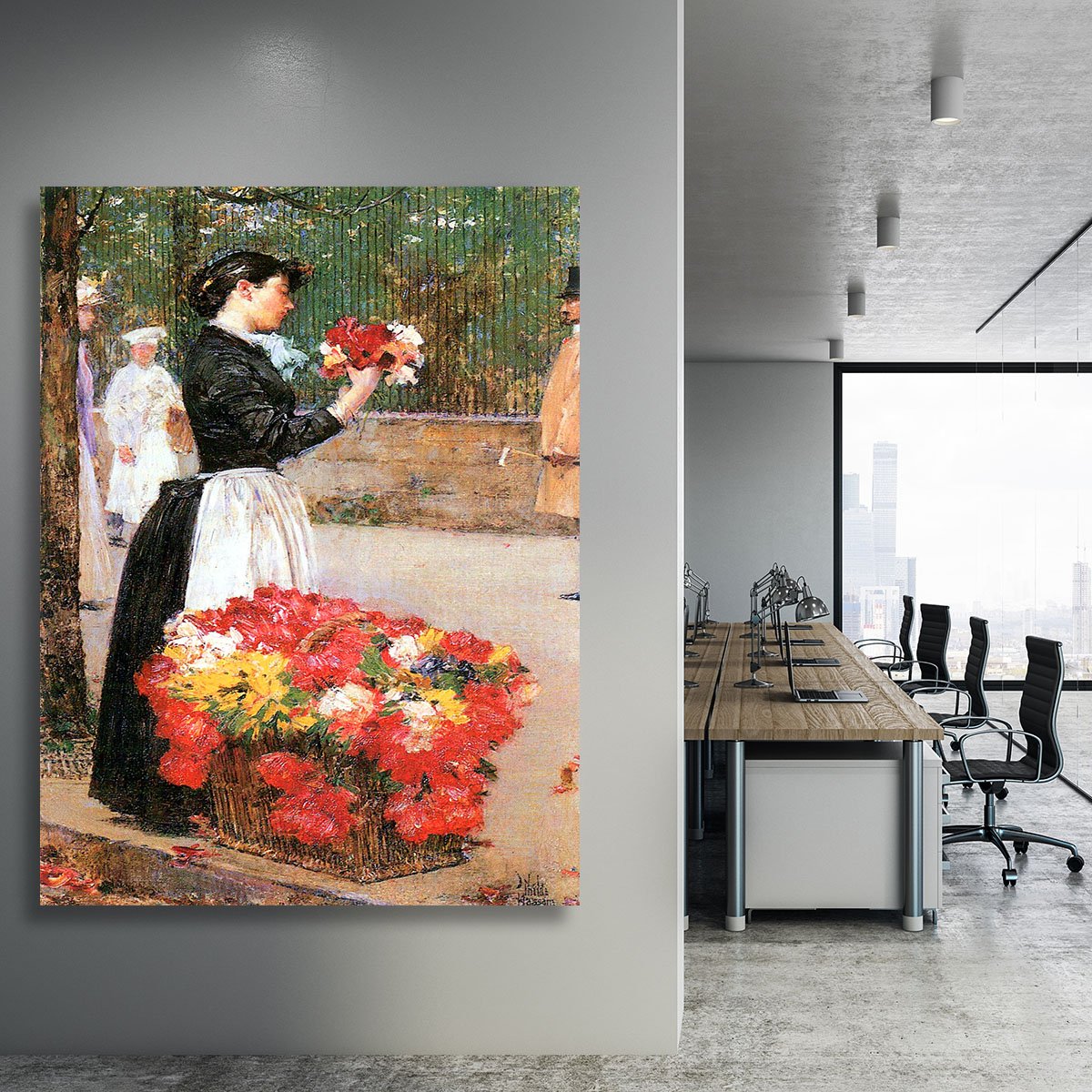 Flower girl by Hassam Canvas Print or Poster